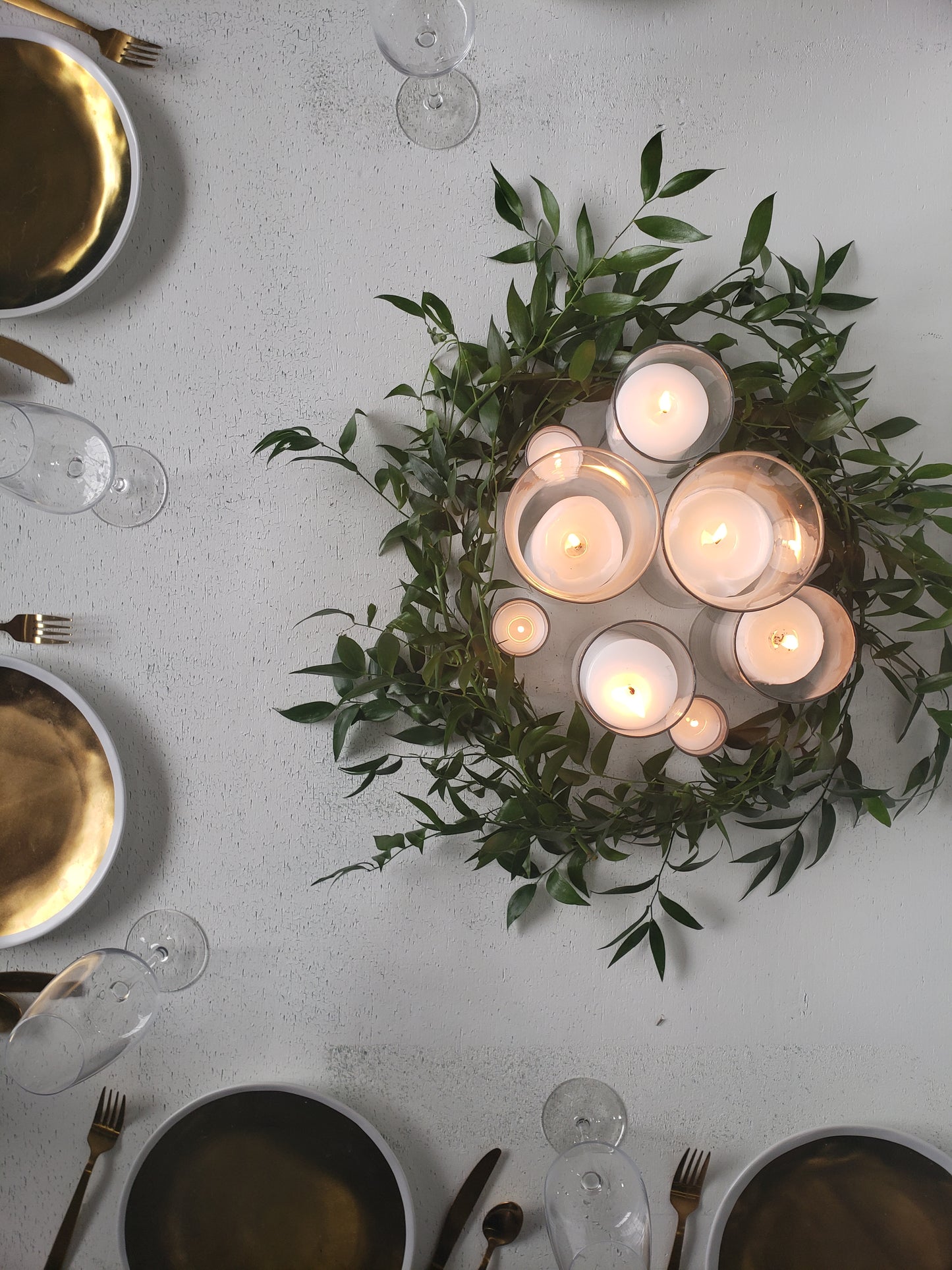 Votive and Glass Collections for Round and Rectangular Tables