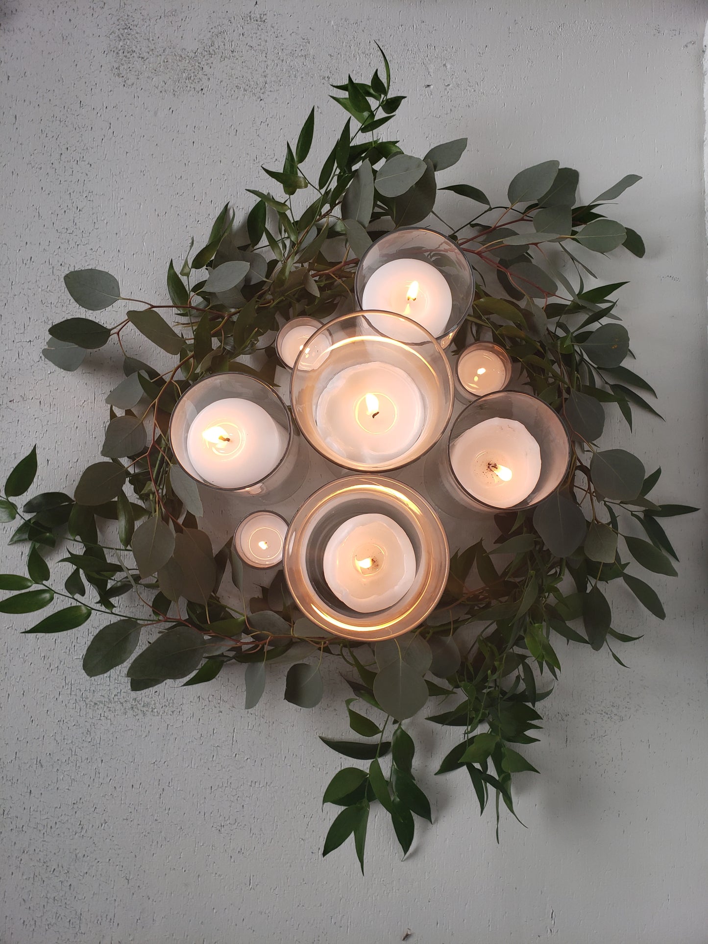 Greenery Wreath Centerpiece-Silver Dollar Eucalyptus and Italian Ruscus