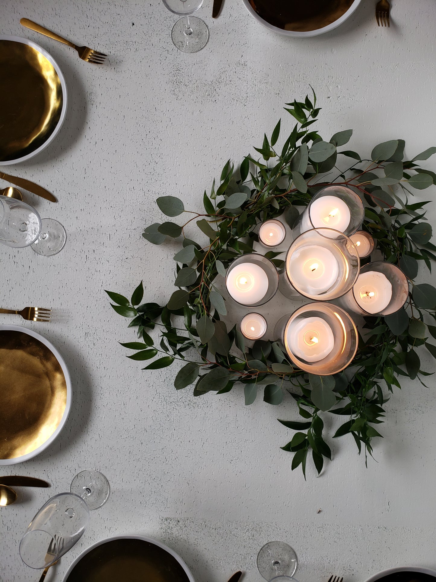 Greenery Wreath Centerpiece-Silver Dollar Eucalyptus and Italian Ruscus